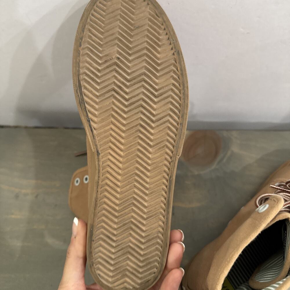 Women's Tan High-Top Canvas Sneaker Boots - Picture 14 of 16